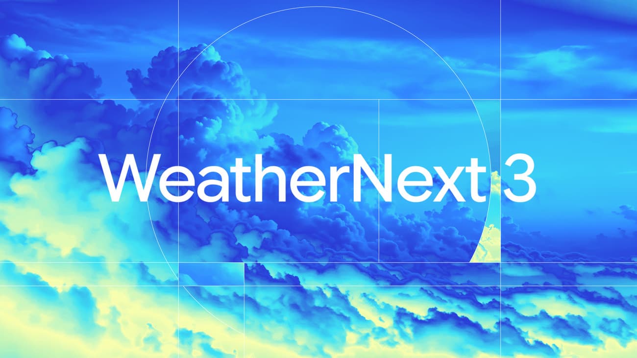 Artwork for Google DeepMind's WeatherNext 3 AI weather forecasting model