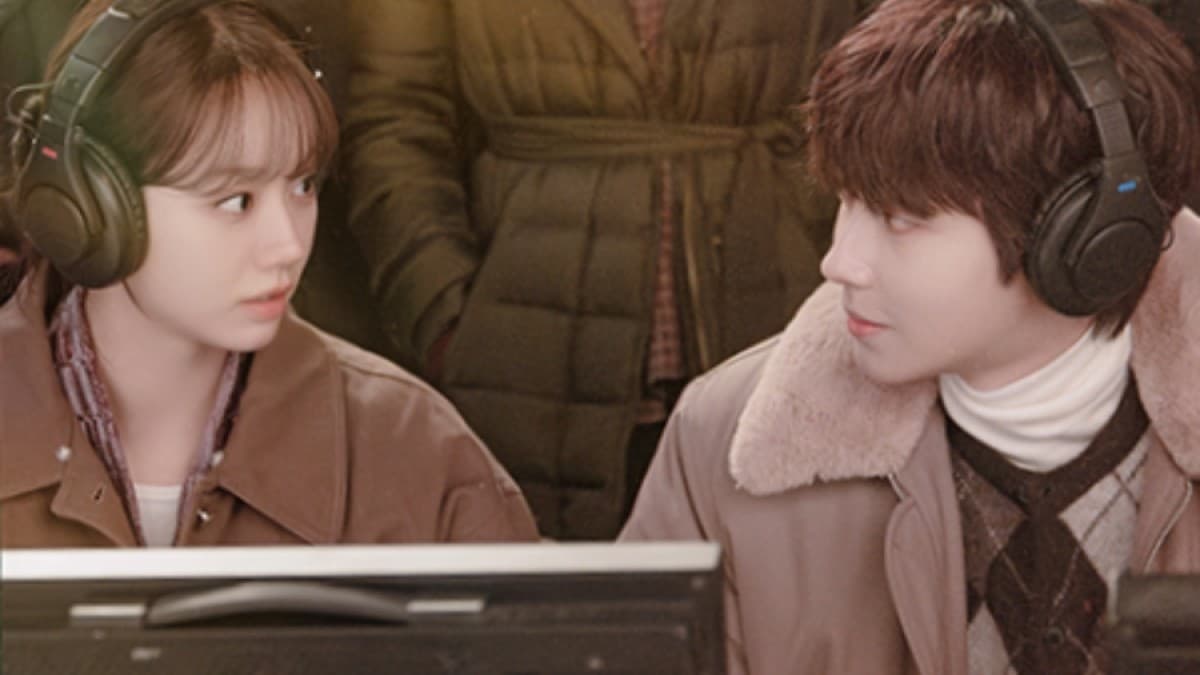 Hwang In Youp and Hyeri on set in a poster for the ENA drama Dream to You