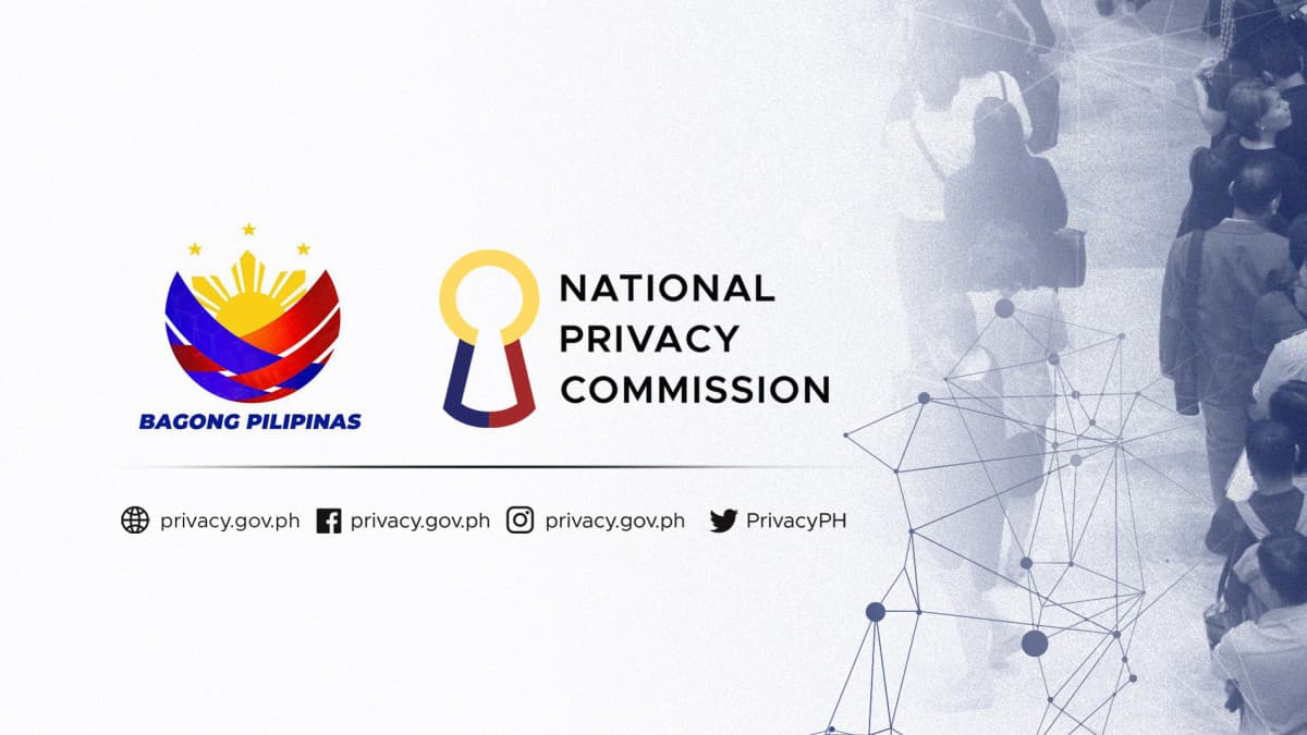 National Privacy Commission banner showing its logo beside a crowd overlaid with network lines