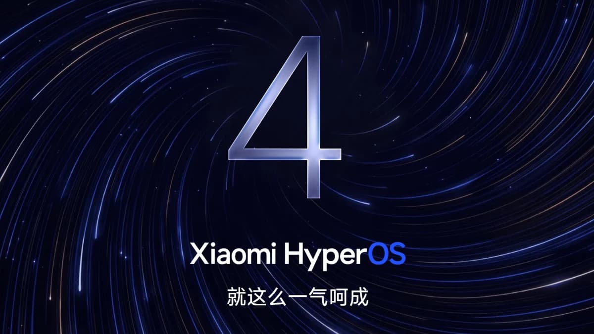 Xiaomi HyperOS 4 interface with a glass-style home screen