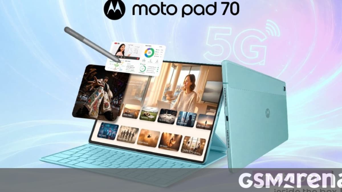 Motorola Moto Pad 70 tablet in Pantone Sea Angel color