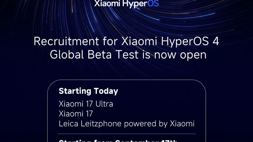 Xiaomi HyperOS 4 Global Beta Test announcement graphic