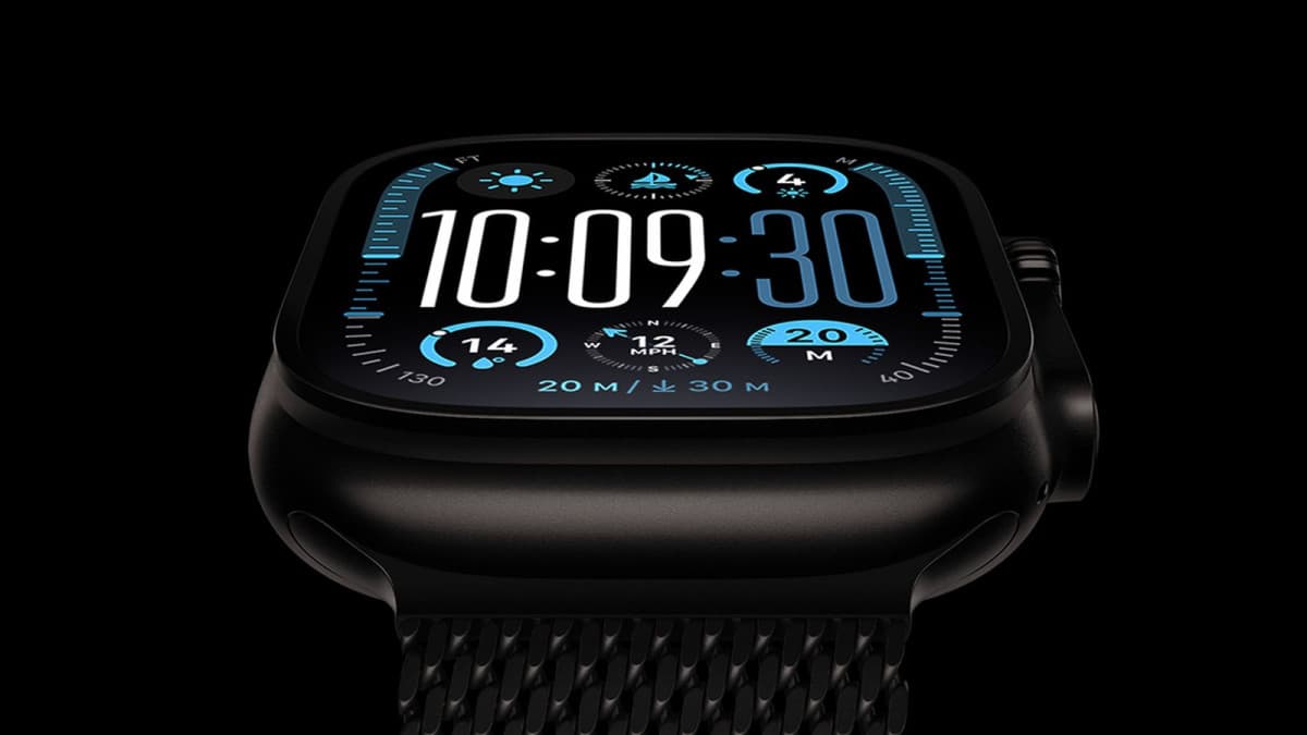 Apple Watch Ultra displaying a watch face with complications