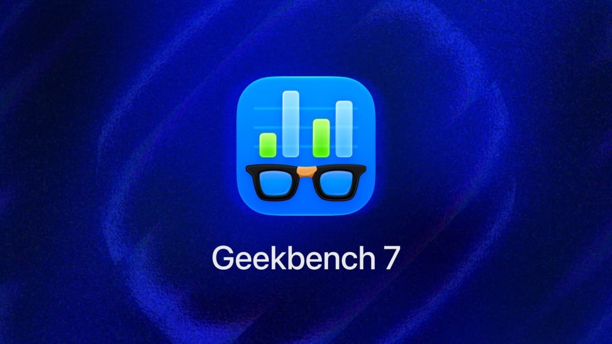 Geekbench 7 app icon showing a bar chart with glasses, above the text Geekbench 7