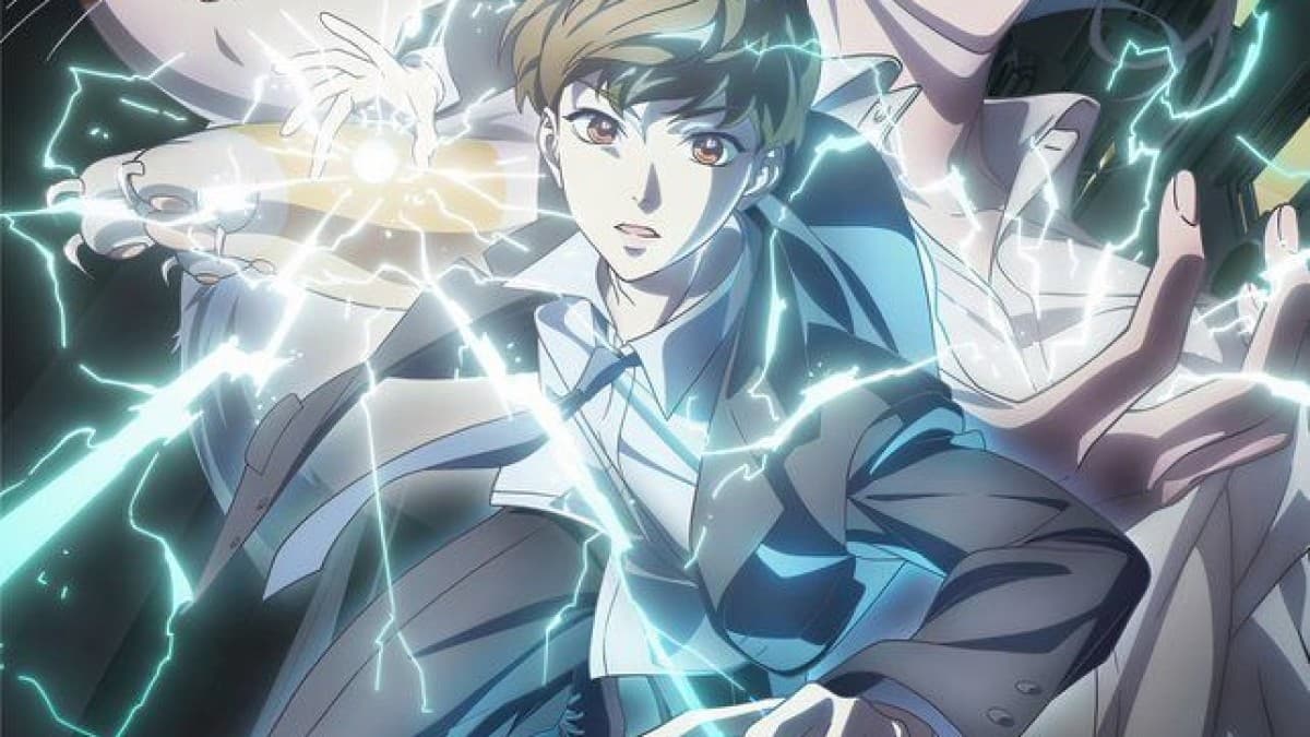 Eleceed anime key visual showing protagonist Jiwoo and the cat Kayden from the DandeLion Animation Studio production