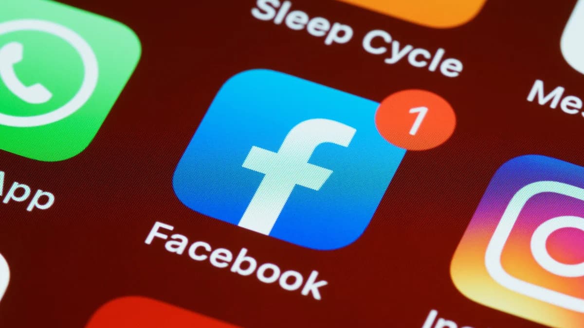 Facebook branding displayed on a mobile device
