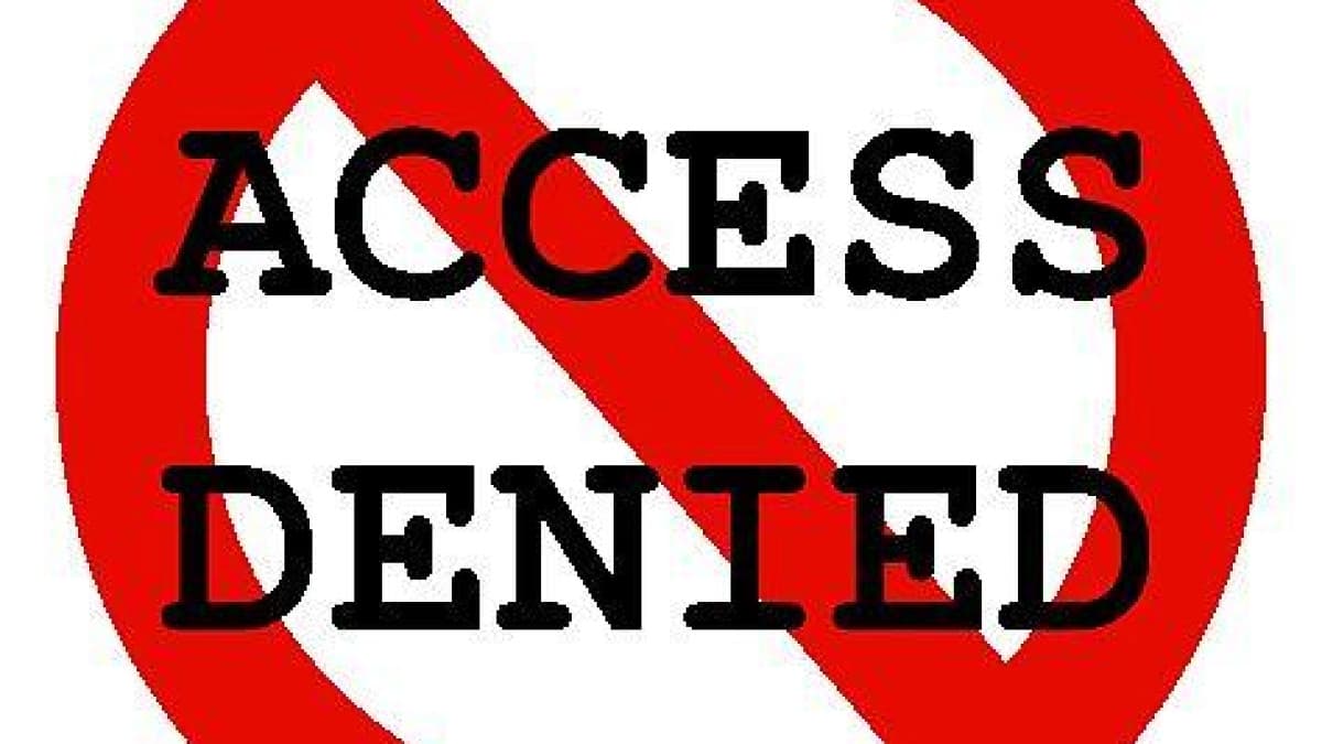 Access denied notice displayed on a computer screen