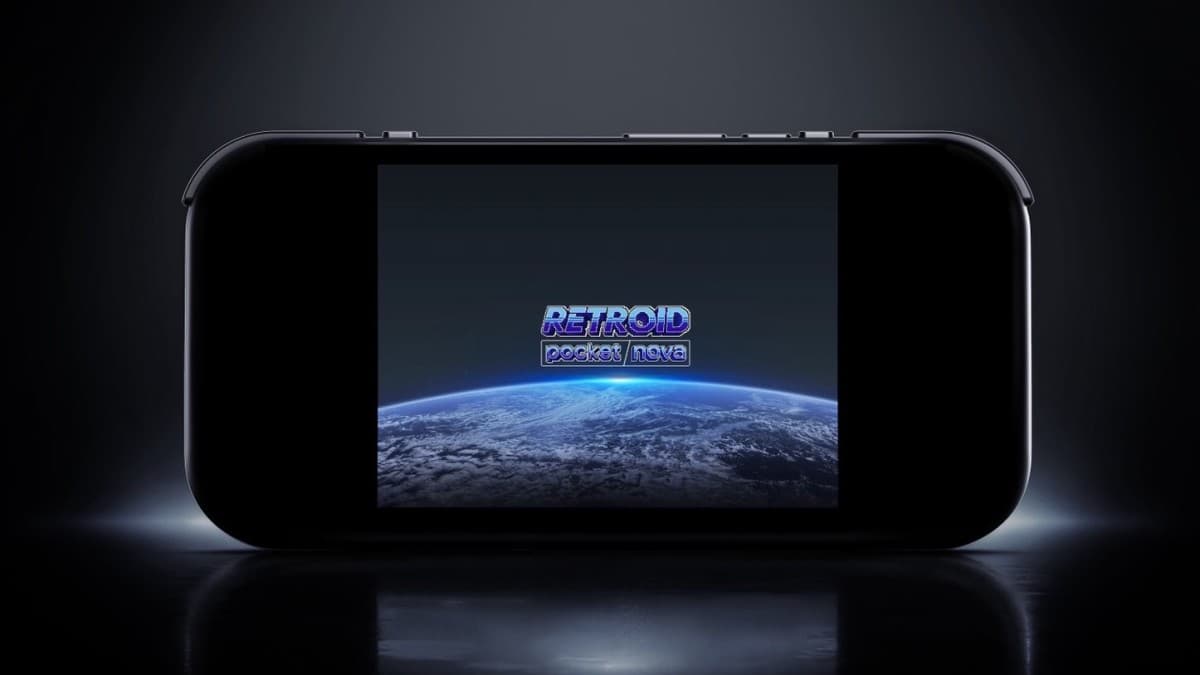 Retroid Pocket Nova handheld gaming device with 4.5-inch OLED display and colorful side buttons