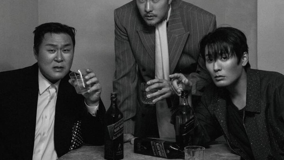 So Ji-sub, Choi Dae-hoon, and Yoon Kyung-ho in black-and-white promotional shoot for Agent Kim Reactivated