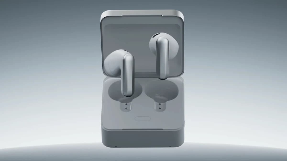 Plaud One AI earbuds with their charging case