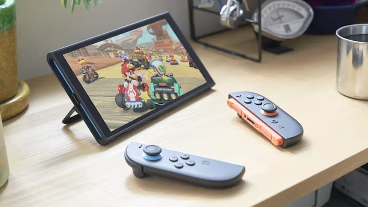 Nintendo Switch 2 handheld gaming console with detachable controllers
