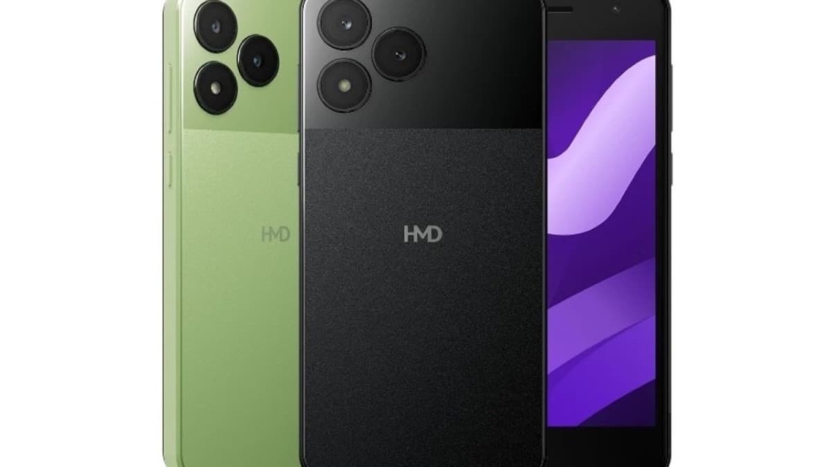 HMD Asha 305 lite smartphone shown from the front and back
