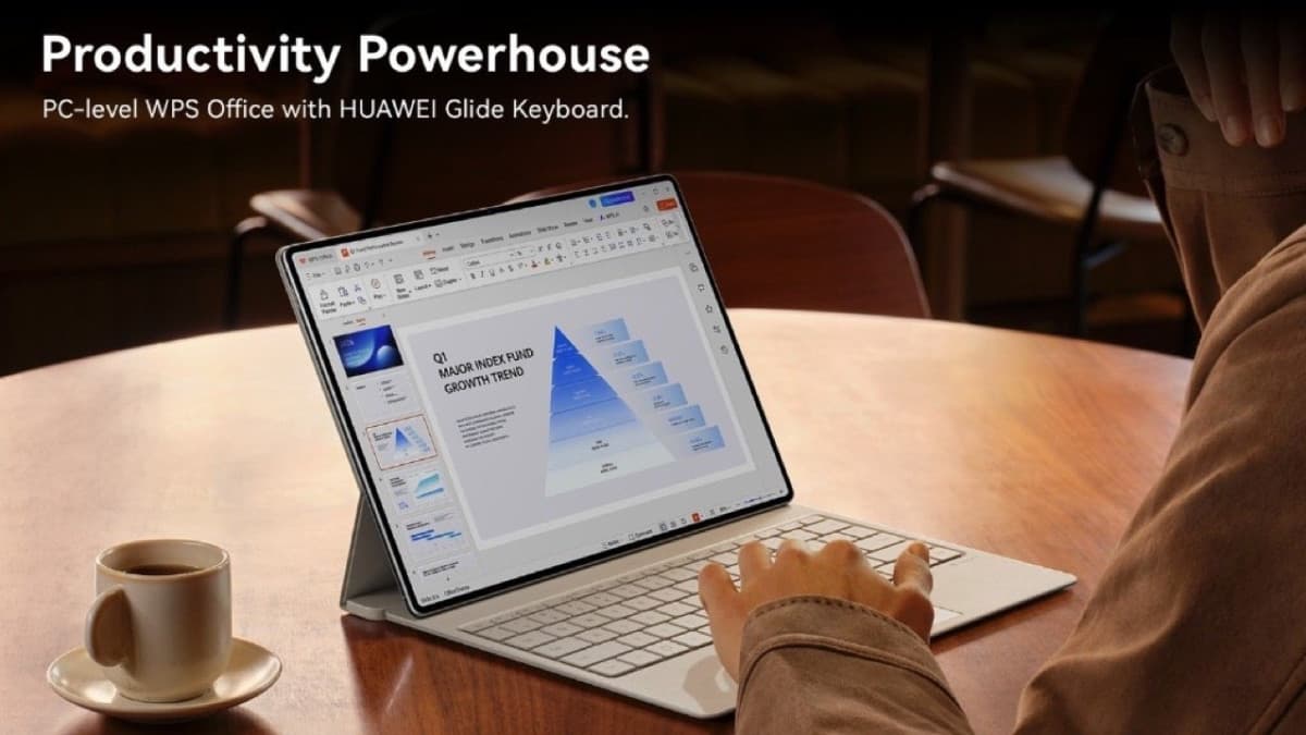 HUAWEI MatePad Pro Max tablet showing its 13.2-inch OLED display