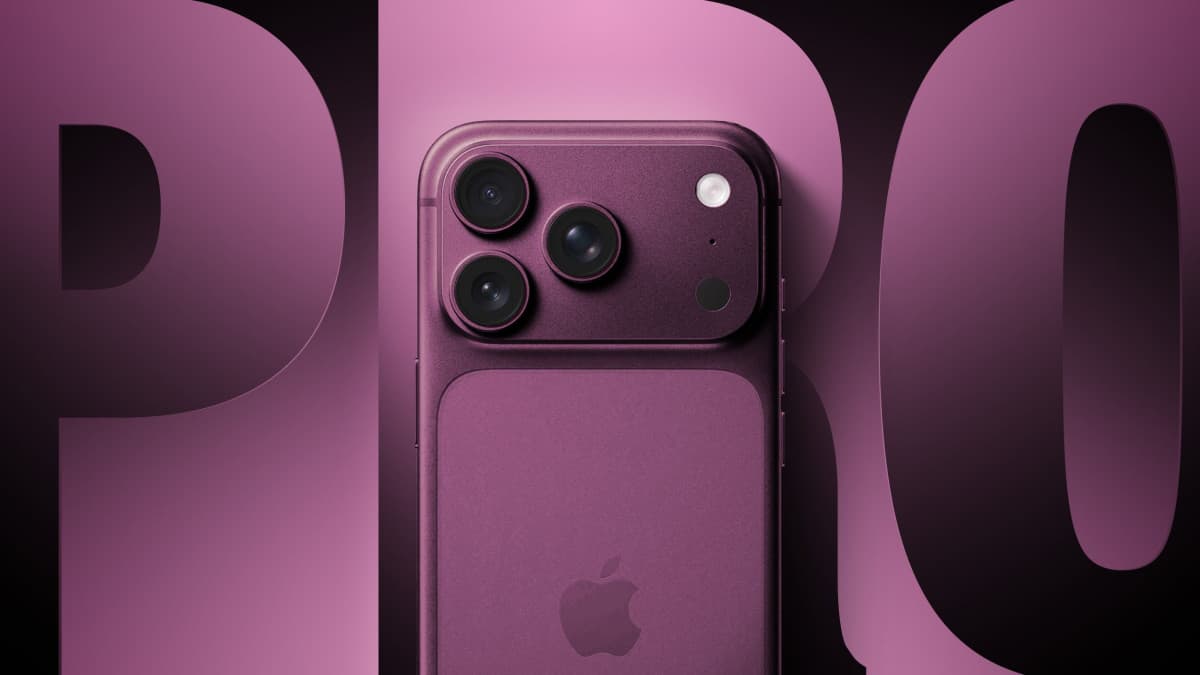 Render of the Apple iPhone 18 Pro in a dark cherry color