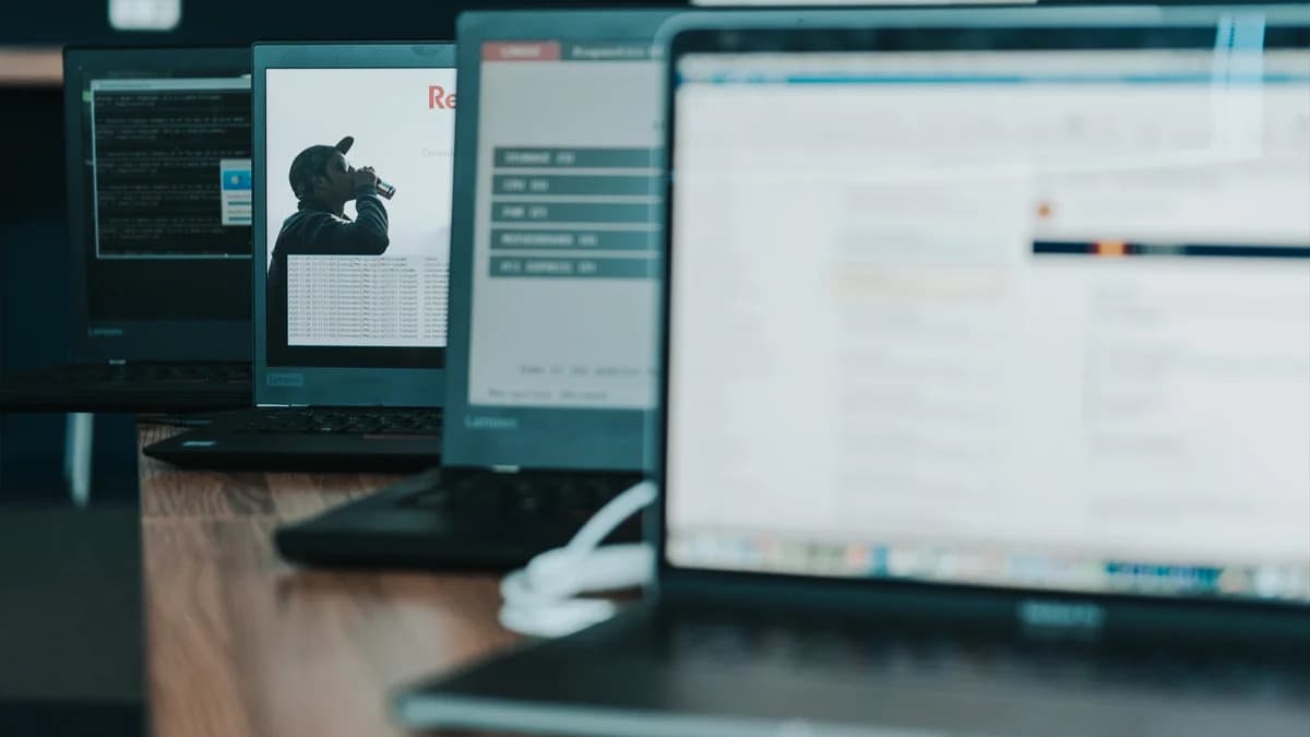 Laptops on a desk