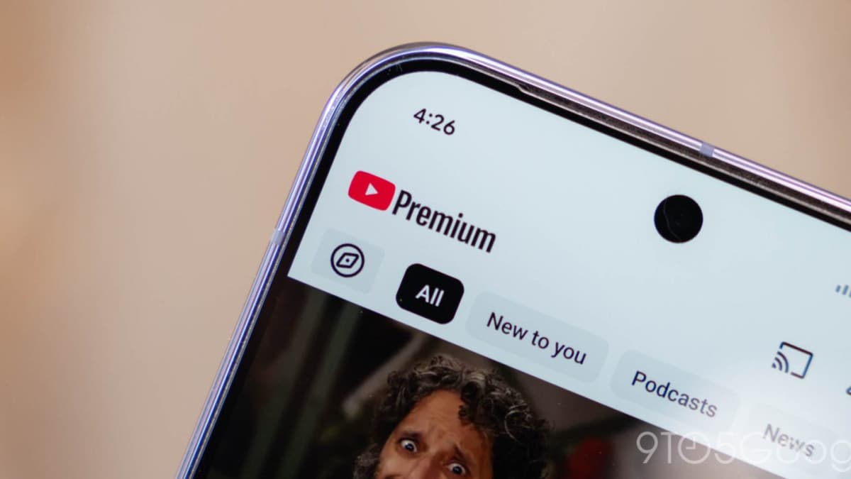 YouTube Premium logo shown on a smartphone screen