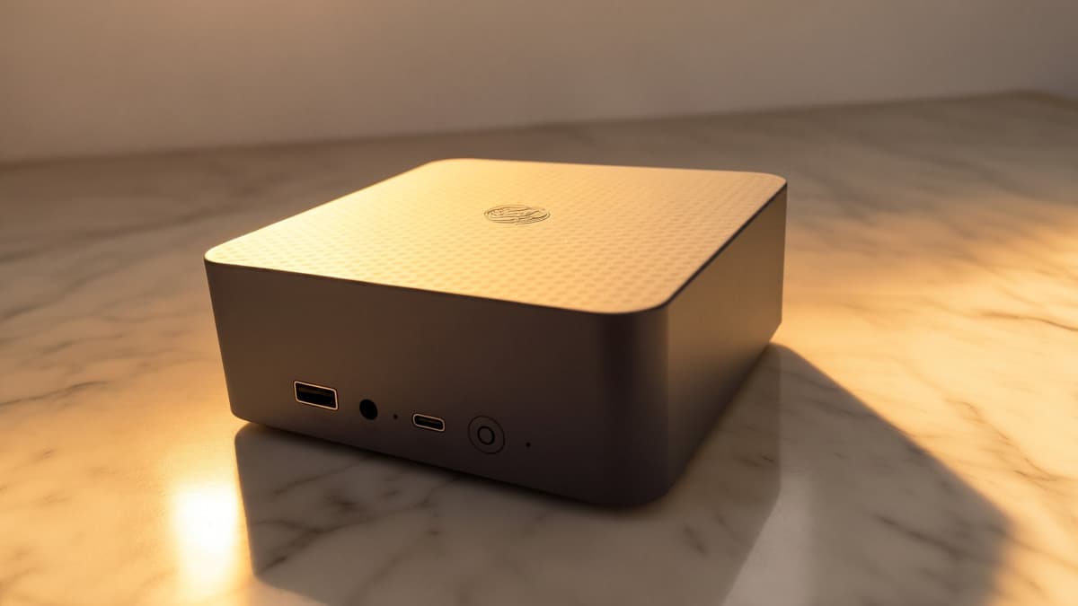 Beelink EQi 304 mini PC, a small square desktop computer