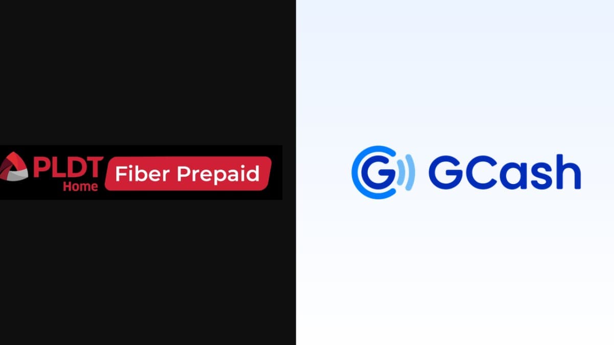 PLDT Home and GCash branding together showing the Fiber Prepaid reload partnership