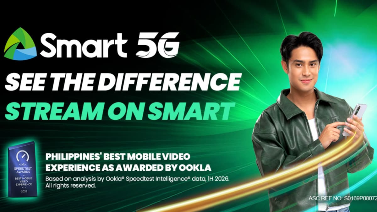 Smart Communications announcement visual for its Ookla Best Mobile Video Experience award