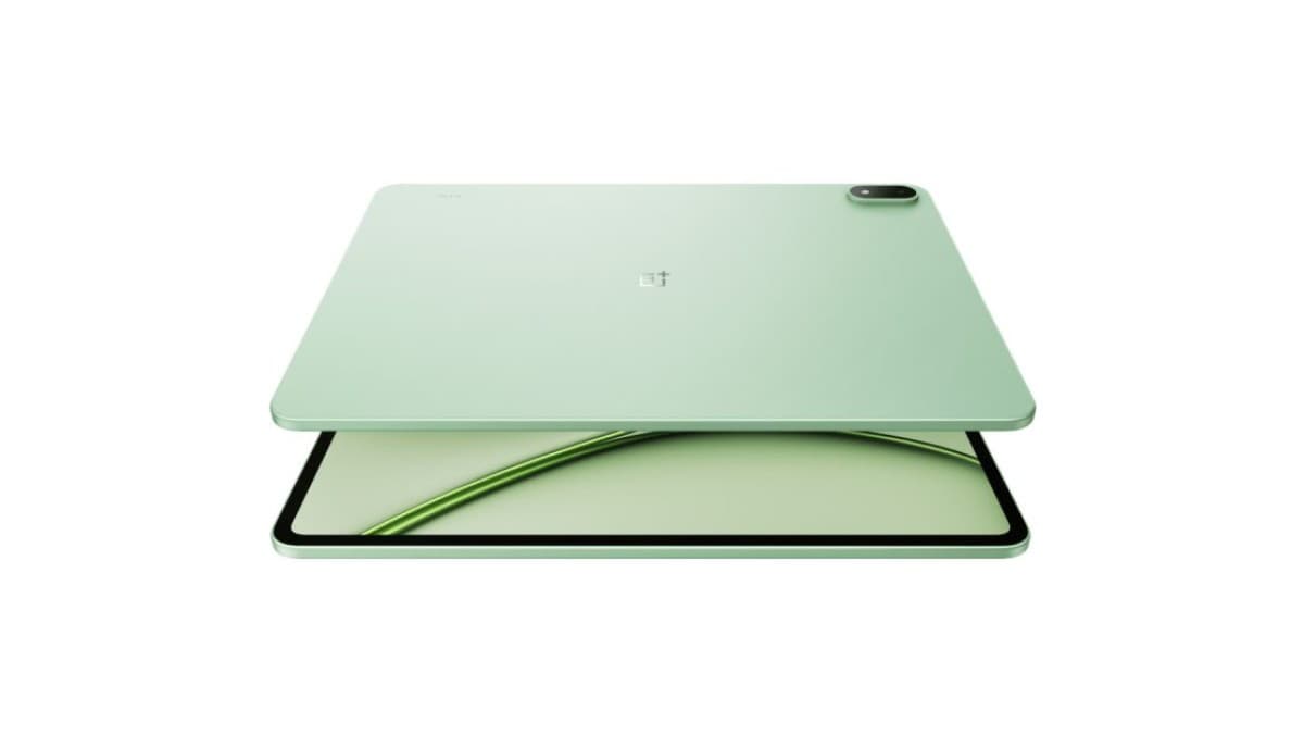 OnePlus Pad 4 Android tablet shown at an angle with its screen on