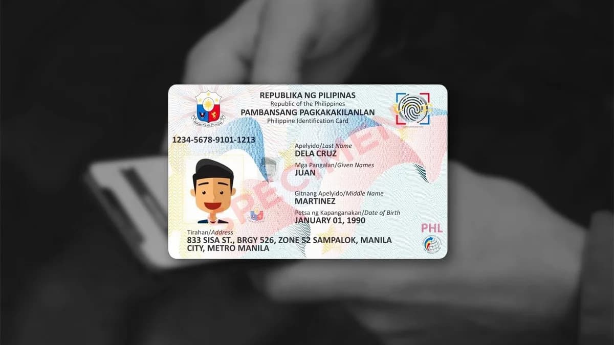 Philippine National ID card used for bank and e-wallet verification