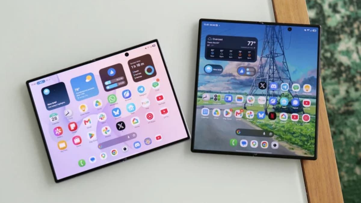 A Samsung Galaxy Z series foldable smartphone