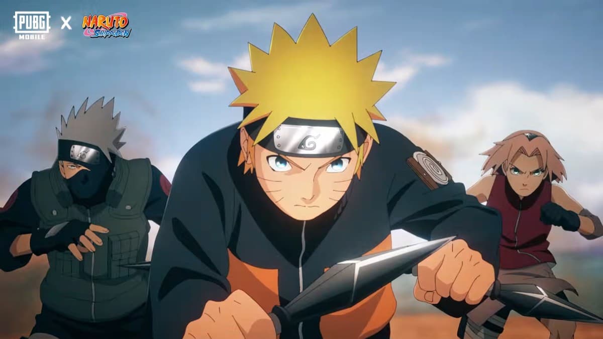 Key art for the NARUTO Shippuden and PUBG MOBILE collaboration