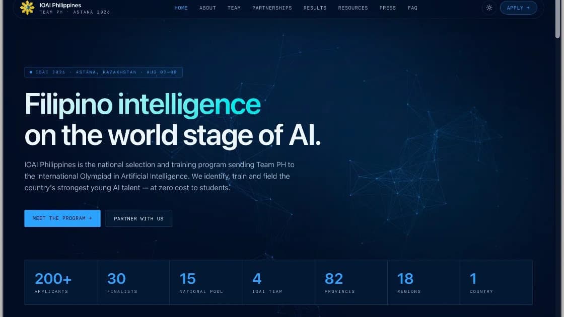 IOAI Philippines 2027 official website banner